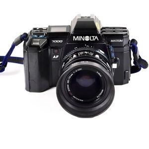 Minolta Maxxum 7000 Autofocus SLR 50MM Film Camera Tested ( working )